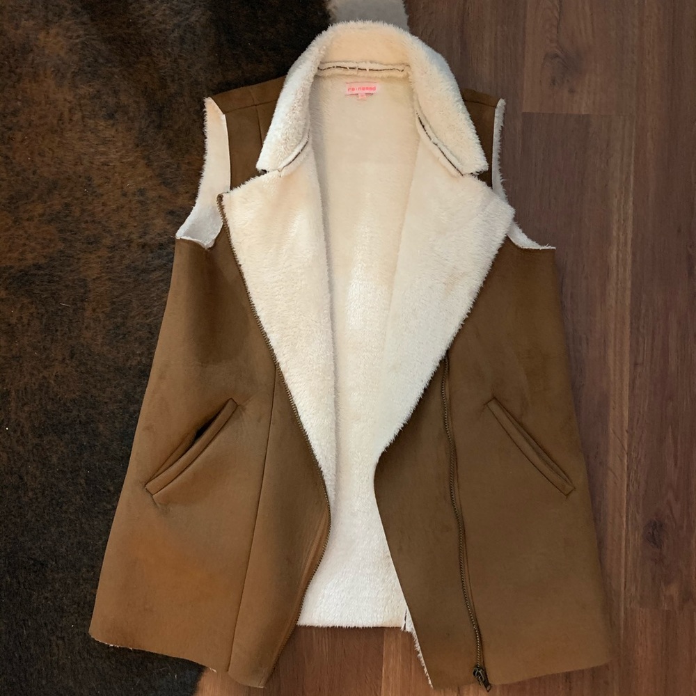 re:named Vegan Shearling Long Vest (Nordstrom)